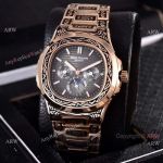 Knockoff Patek Philippe 5740 Nautilus Rose Gold Engraving Gray Gradient Face